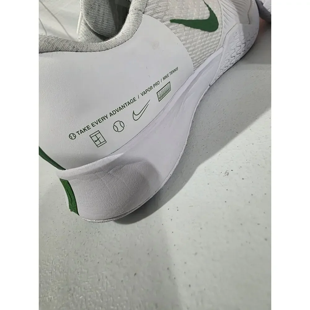 Nike Zoom Vapor Pro 2 HC Women's 10.5 White Kelly Green Tennis Shoes DR6192-102